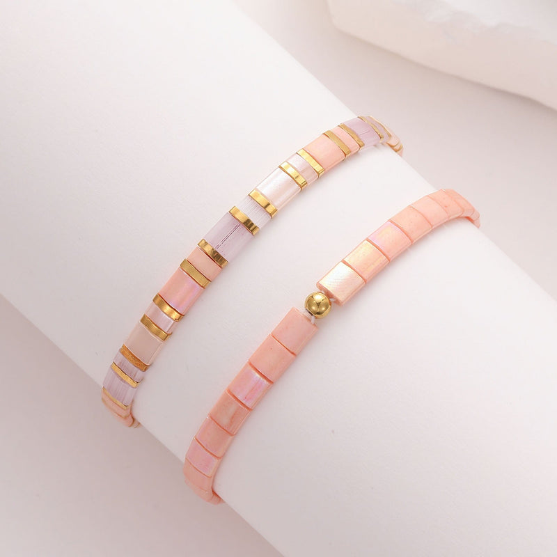 Parure Blush - Bracelets de perles