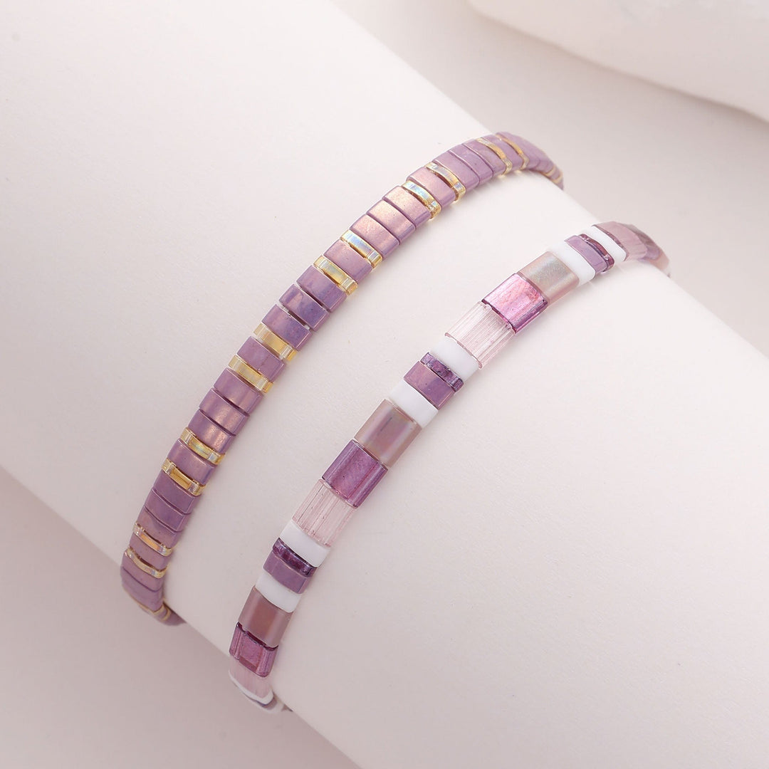 Parure Lavande - Bracelets de perles