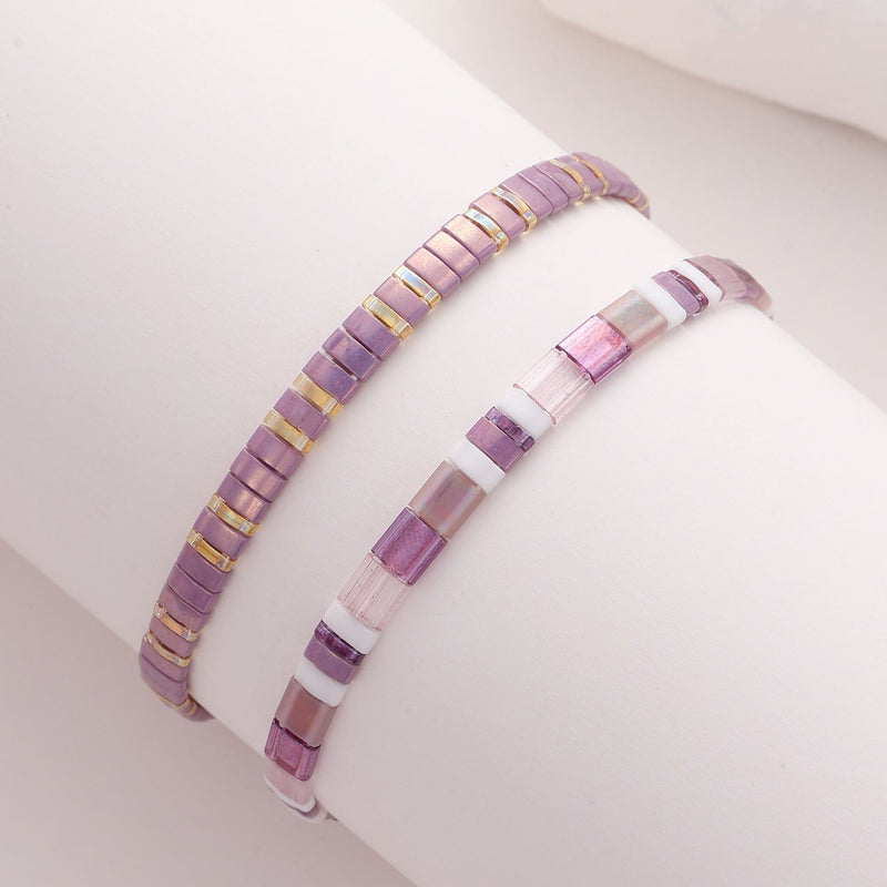 Parure Lavande - Bracelets de perles