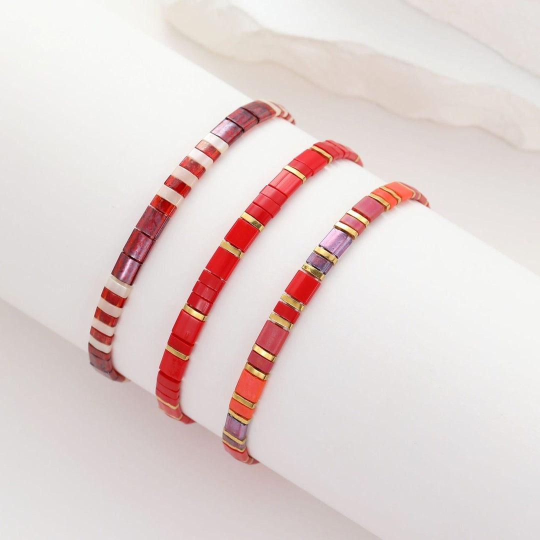 Parure Ruby - Bracelets de perles