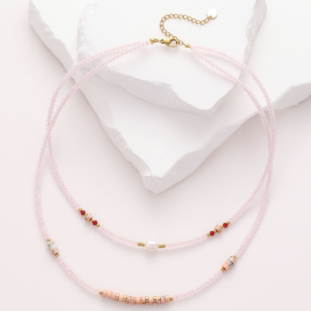 Rose - Collier de pierres
