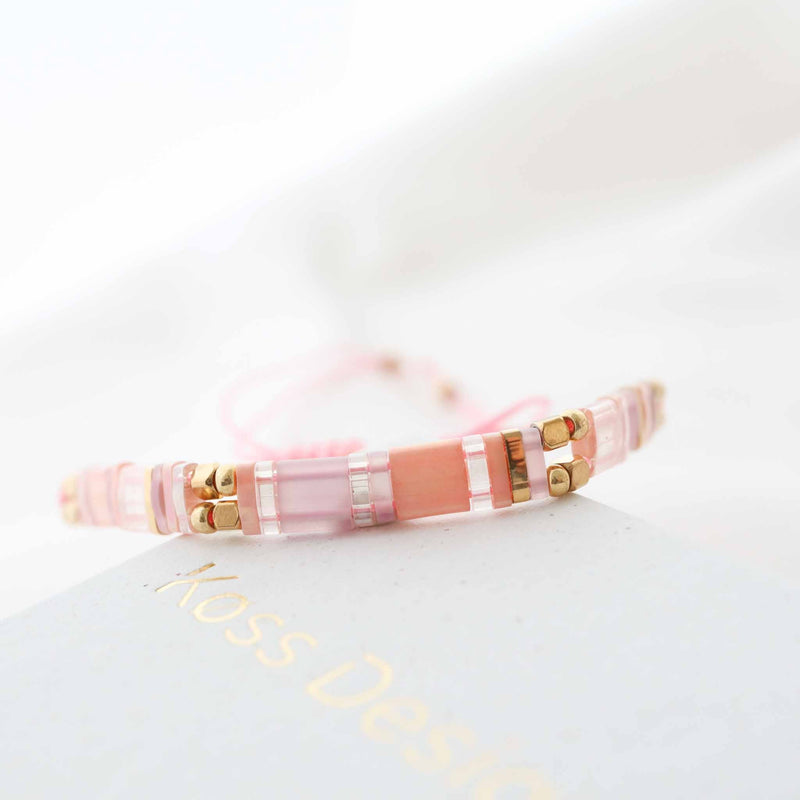 Rose - Bracelet de perles