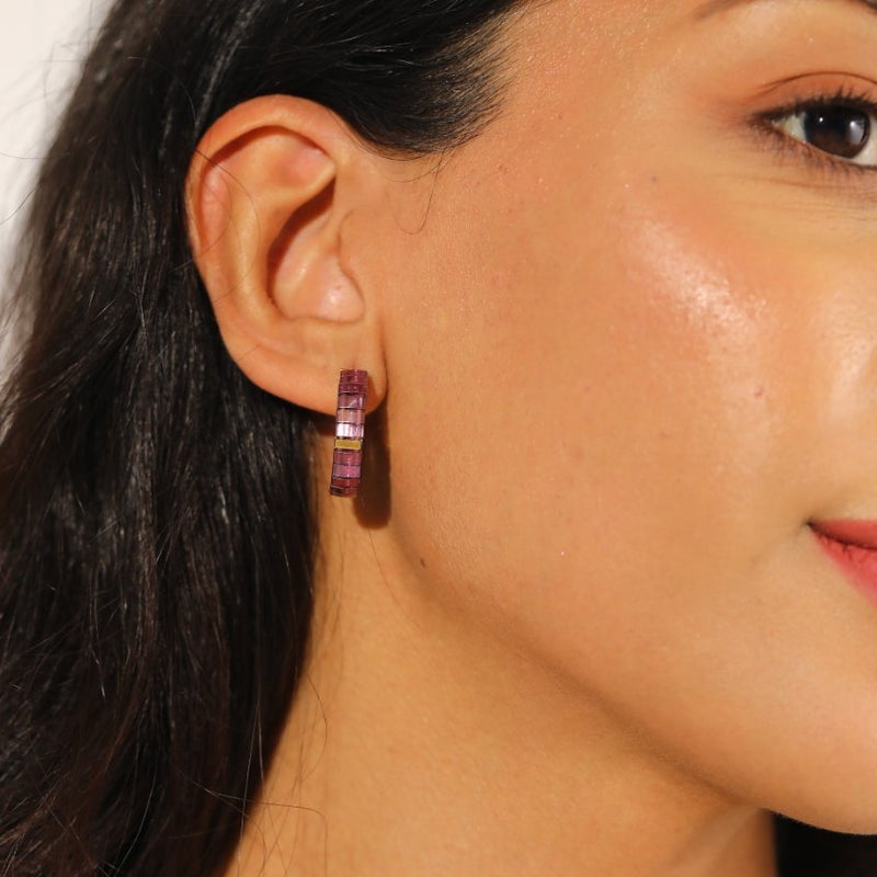 Feurine - handcrafted Miyuki bead earrings view 8 | Koss Design