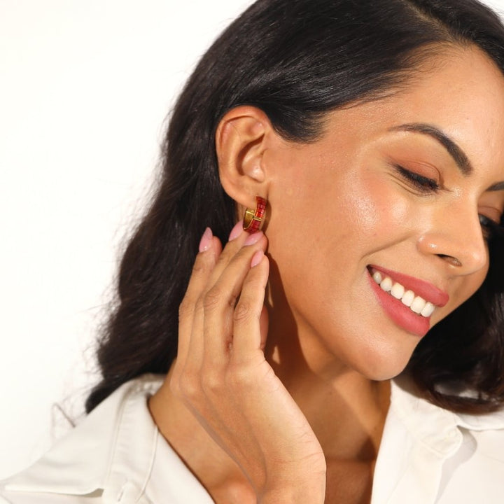 Fiorina - Miyuki bead earrings color and pattern detail