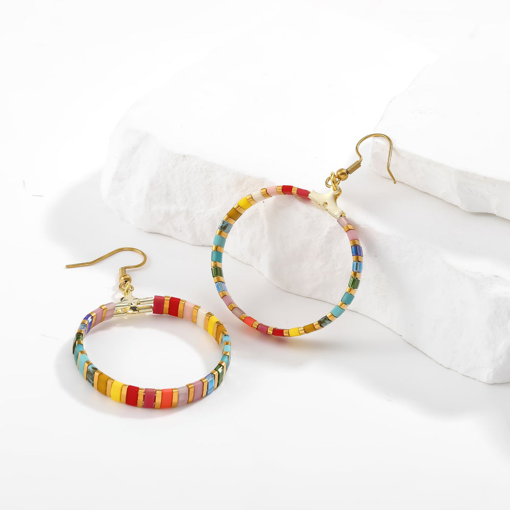 Liv Earrings close-up — handwoven Japanese Miyuki glass beads