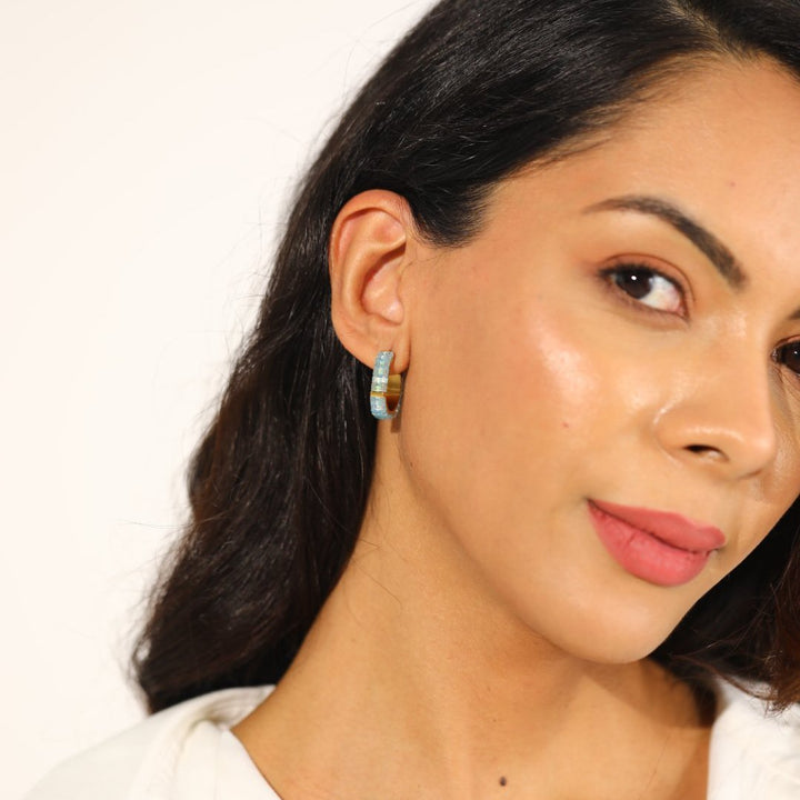Marina - Miyuki bead earrings lifestyle photo | Koss Design
