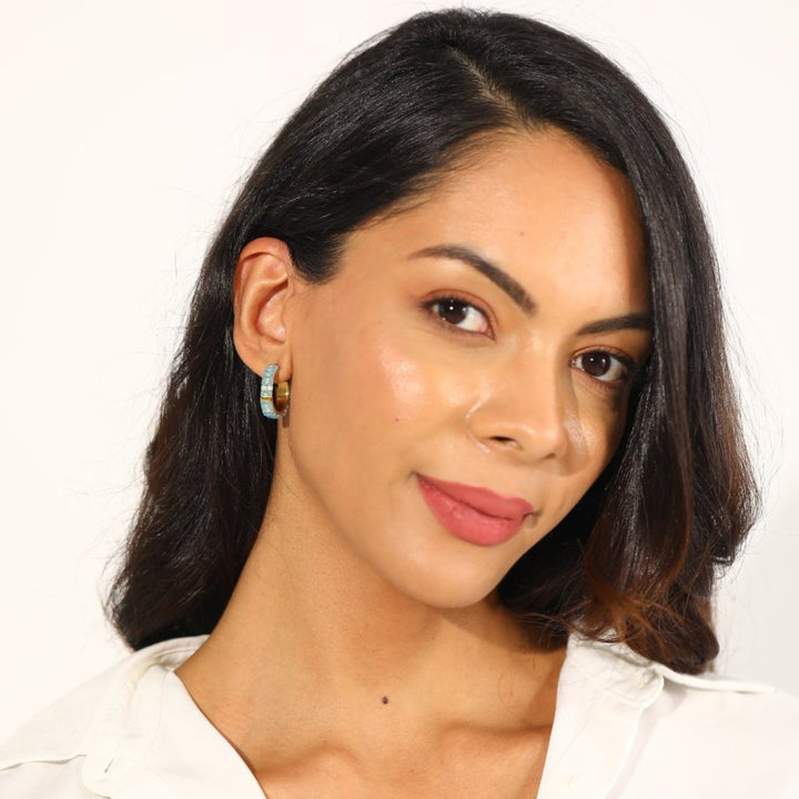 Marina - handcrafted Miyuki bead earrings view 8 | Koss Design