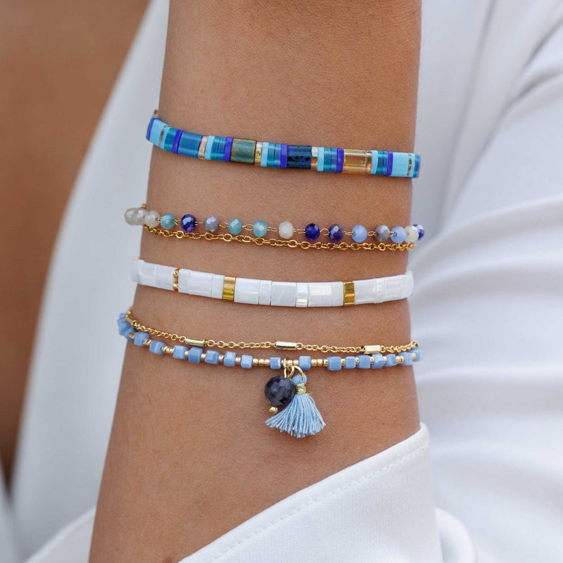 Azur - Bracelet de perles (BLEU)
