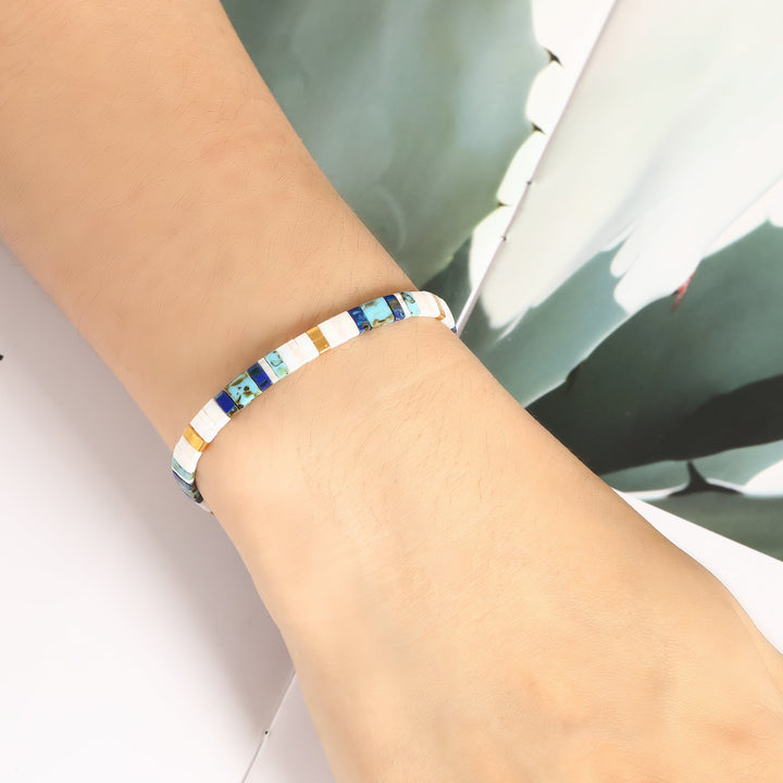 Lucienne bracelet - close-up of Japanese Miyuki beads handcrafted in Paris