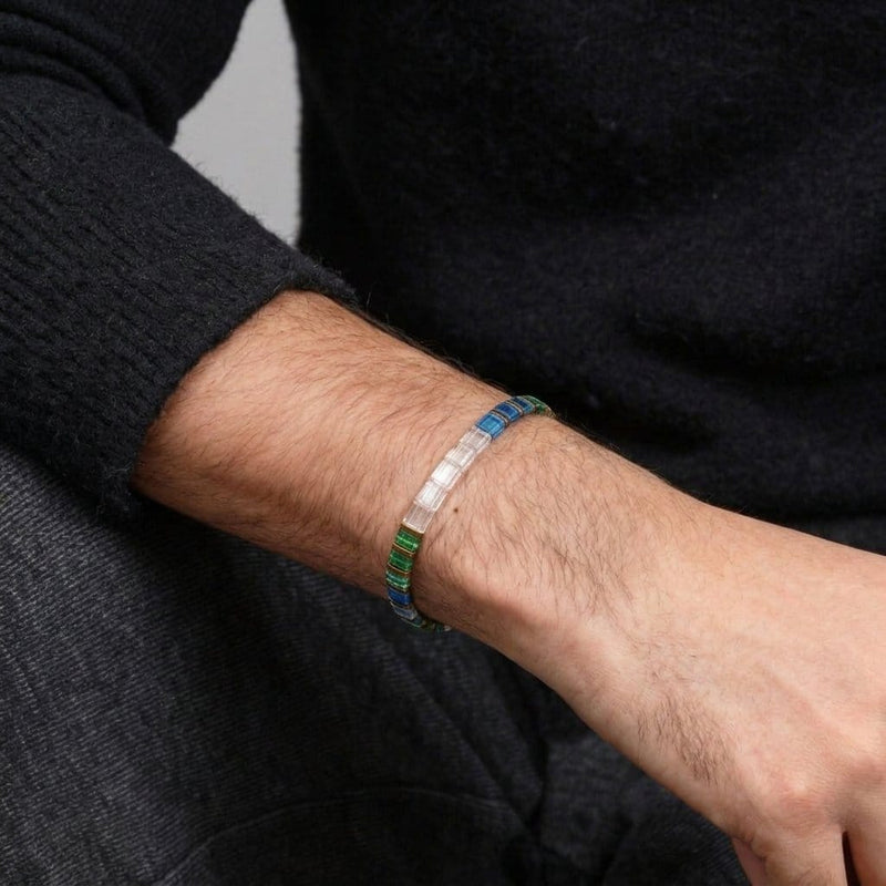 Mariette - Miyuki bead bracelet for men worn on wrist, bohemian style