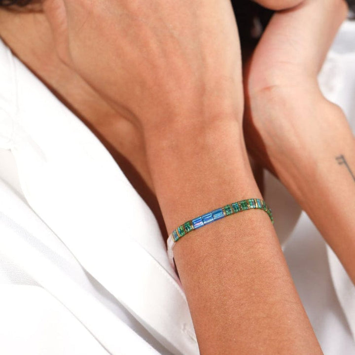 Mariette - Miyuki bead bracelet worn on wrist, bohemian style