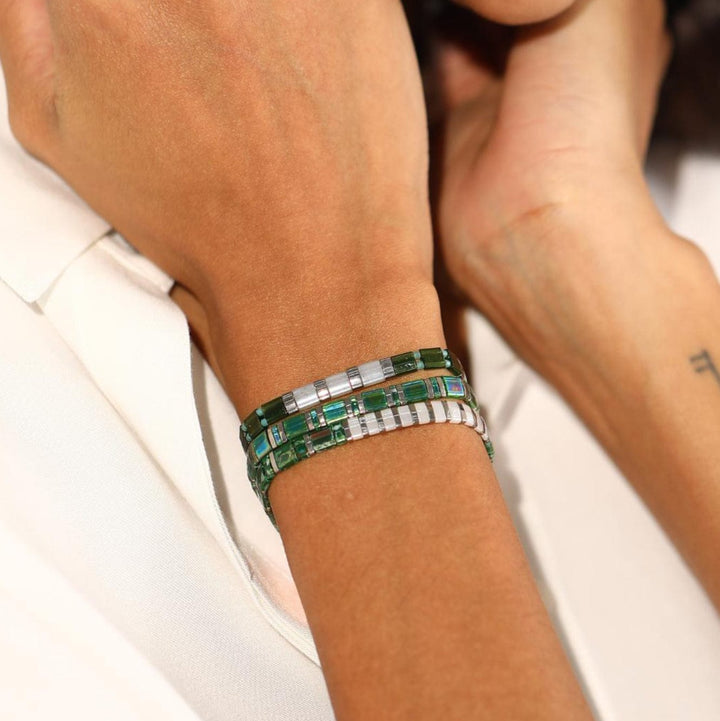 Alenia Set - artisan detail showing Miyuki bead craftsmanship by Koss Design