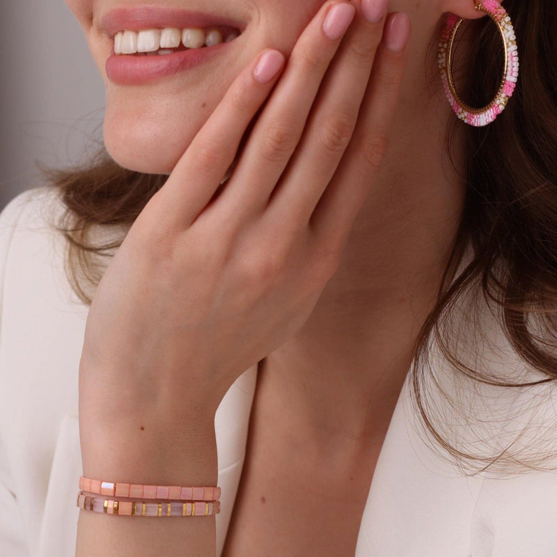 Parure Blush - Bracelets de perles