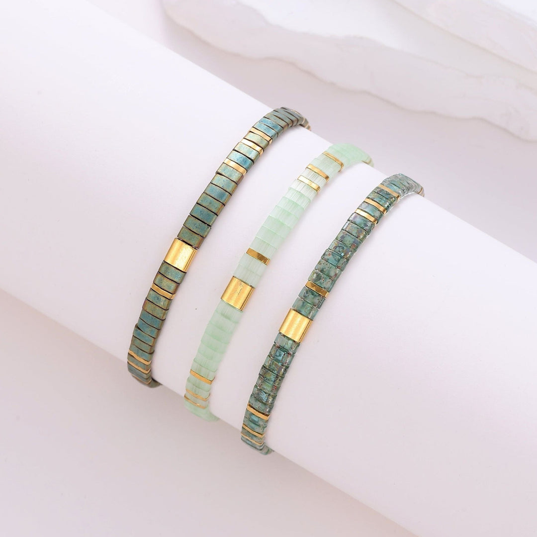 bracelets perles plates japonaises
