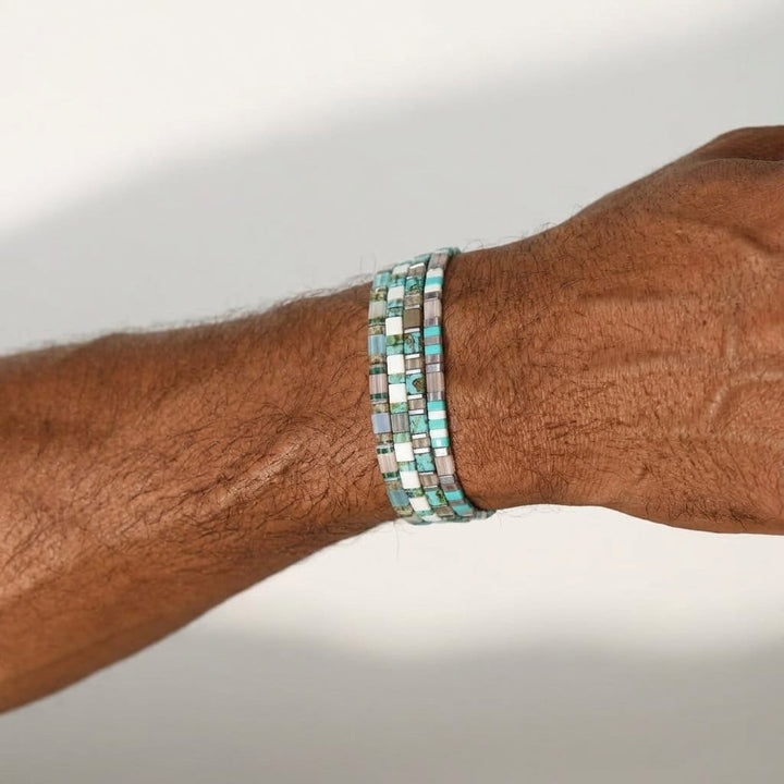 Orina Set - Miyuki bead bracelet set for men color and pattern detail