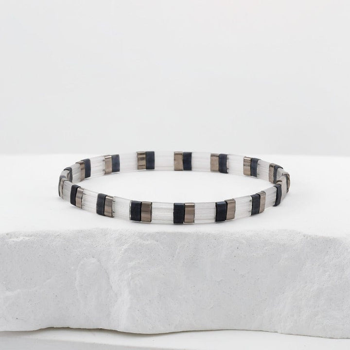 Adela Set - stackable Miyuki bead bracelet set for men, mix and match style