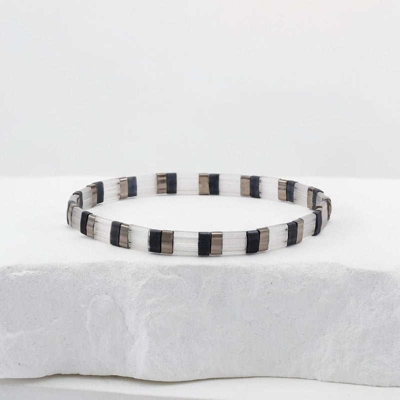 Adela Set - stackable Miyuki bead bracelet set for men, mix and match style