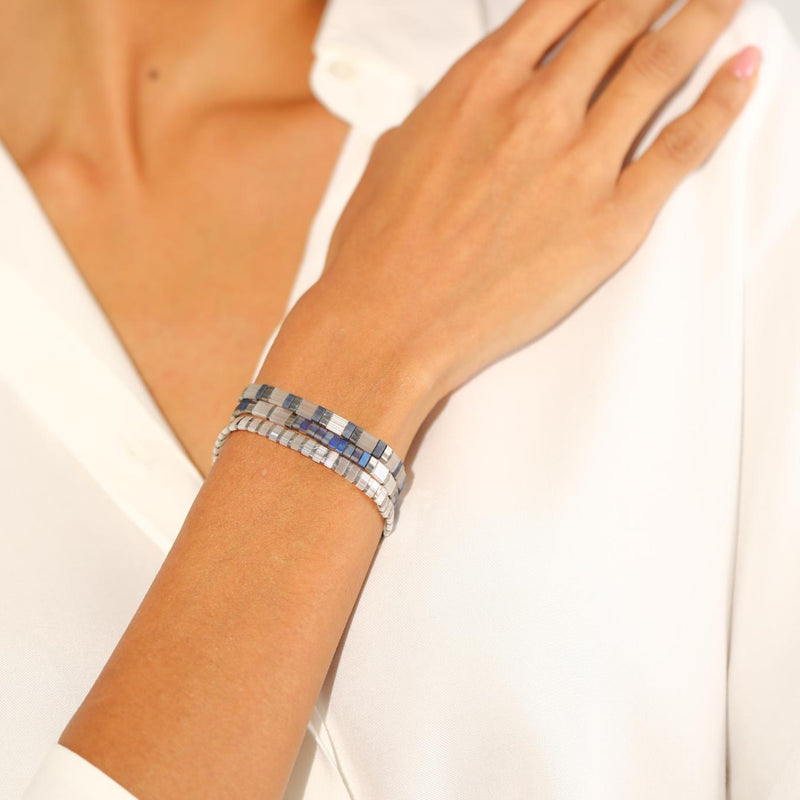 Adela Set - stackable Miyuki bead bracelet set, mix and match style