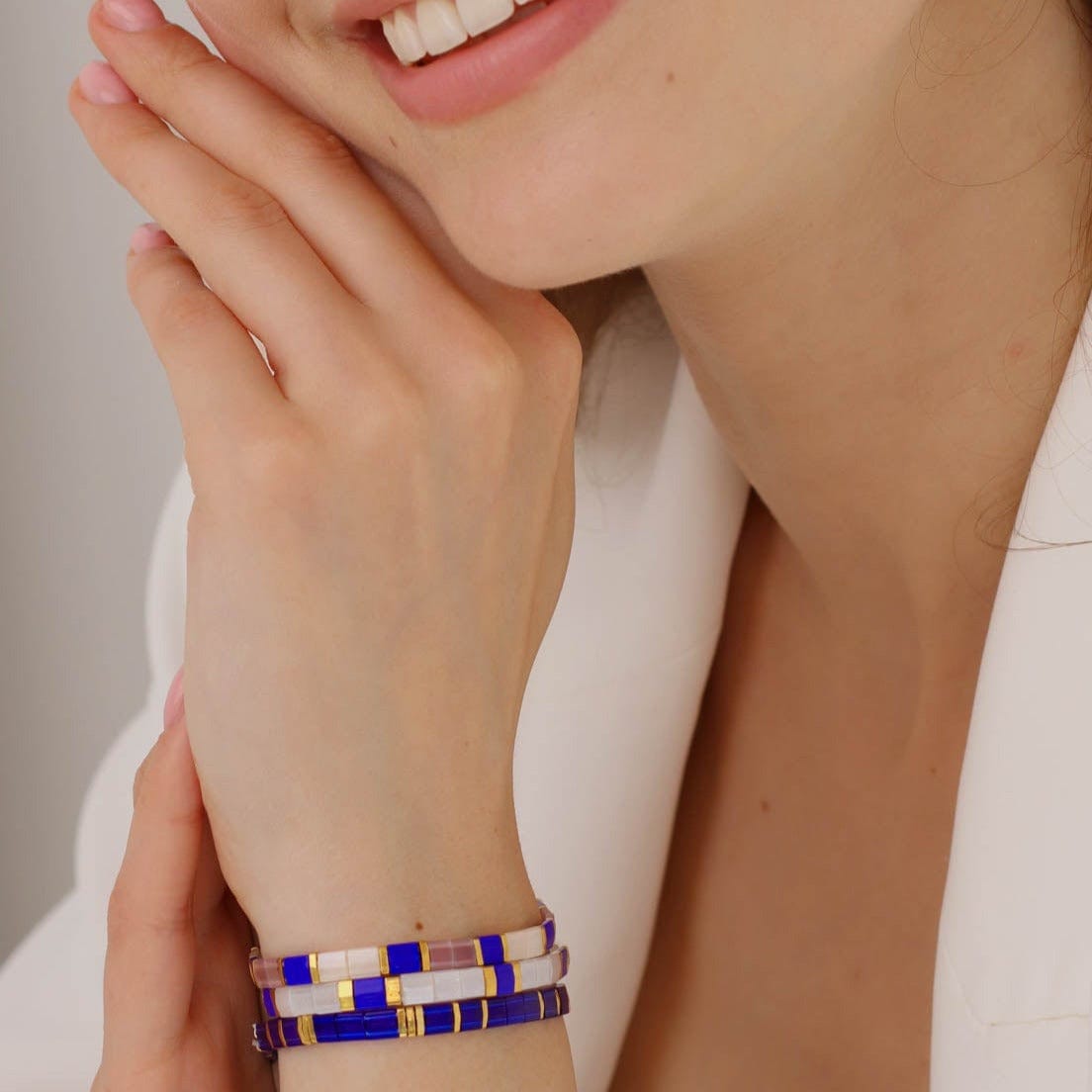 Bracelet Perlé Fait Main Coloré - Taille Réglable, Perles De Rocaille, Style Bohème - 13