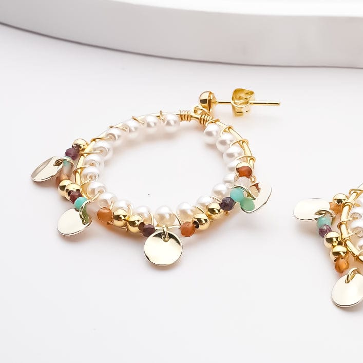 Eleni earrings - close-up of Japanese Miyuki beads handcrafted in Paris