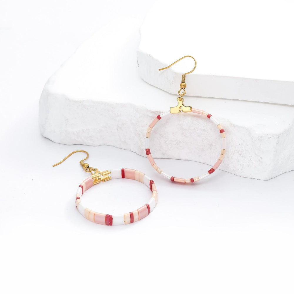 Fleur earrings - close-up of Japanese Miyuki beads handcrafted in Paris