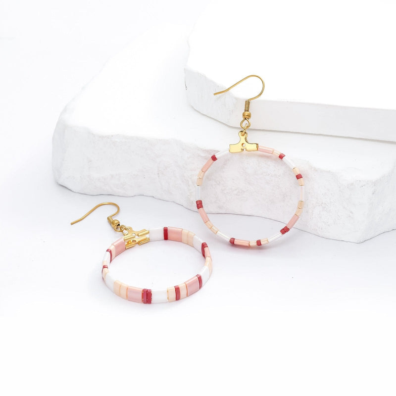 Fleur earrings - close-up of Japanese Miyuki beads handcrafted in Paris