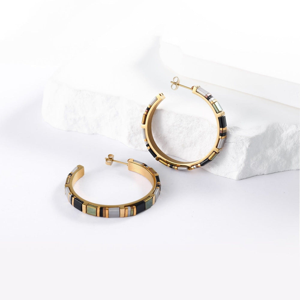 Moon - handmade Miyuki bead earrings | Koss Design Paris