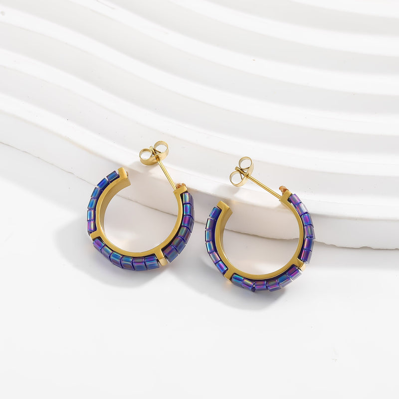 Safira - handmade Miyuki bead earrings | Koss Design Paris