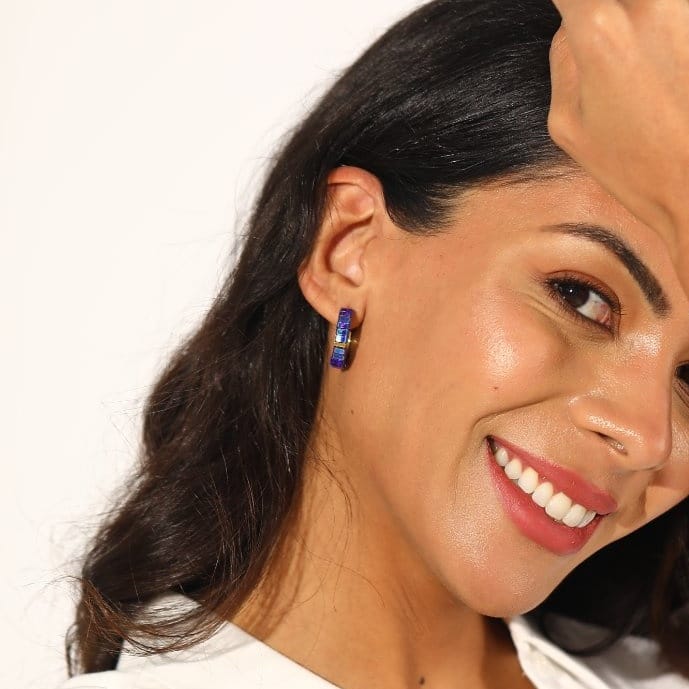 Safira - Miyuki bead earrings color and pattern detail
