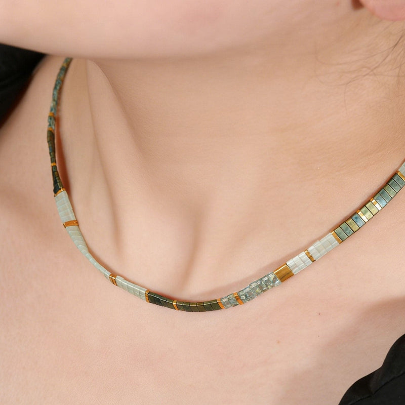 Luna - handcrafted Miyuki bead necklace view 9 | Koss Design