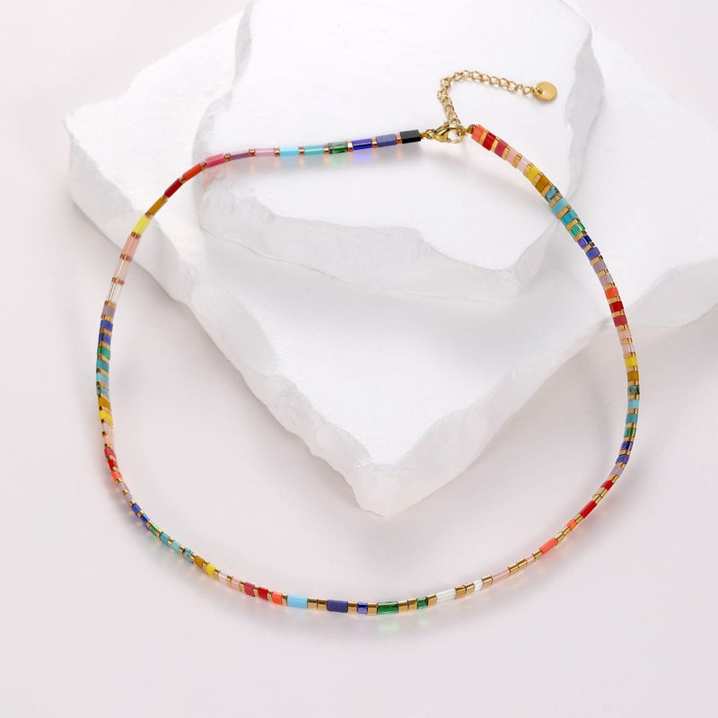 Custom Smartie Sweet Rainbow Multi Gemstone Beaded Necklace Solid Silv –  Beads And Love
