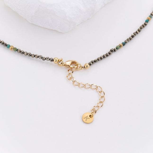 Selene necklace - close-up of Japanese natural stones handcrafted in Paris