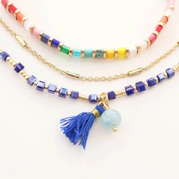 Parure Azur - bracelets de perles