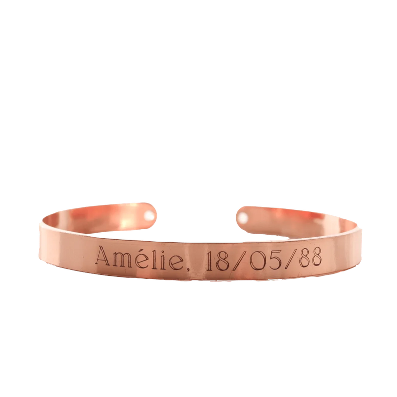 Personalised rose 2025 gold bangle